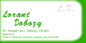 lorant dobozy business card